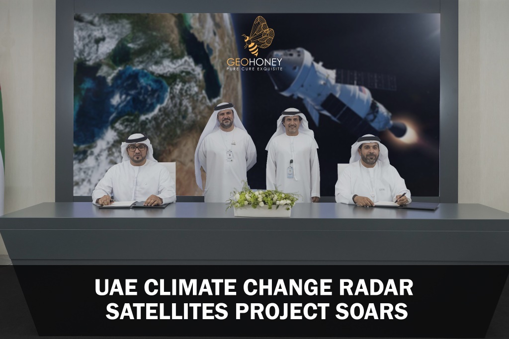 Sheikh Khaled bin Mohamed bin Zayed Al Nahyan, Crown Prince of Abu Dhabi, launching the Sirb satellite programme.